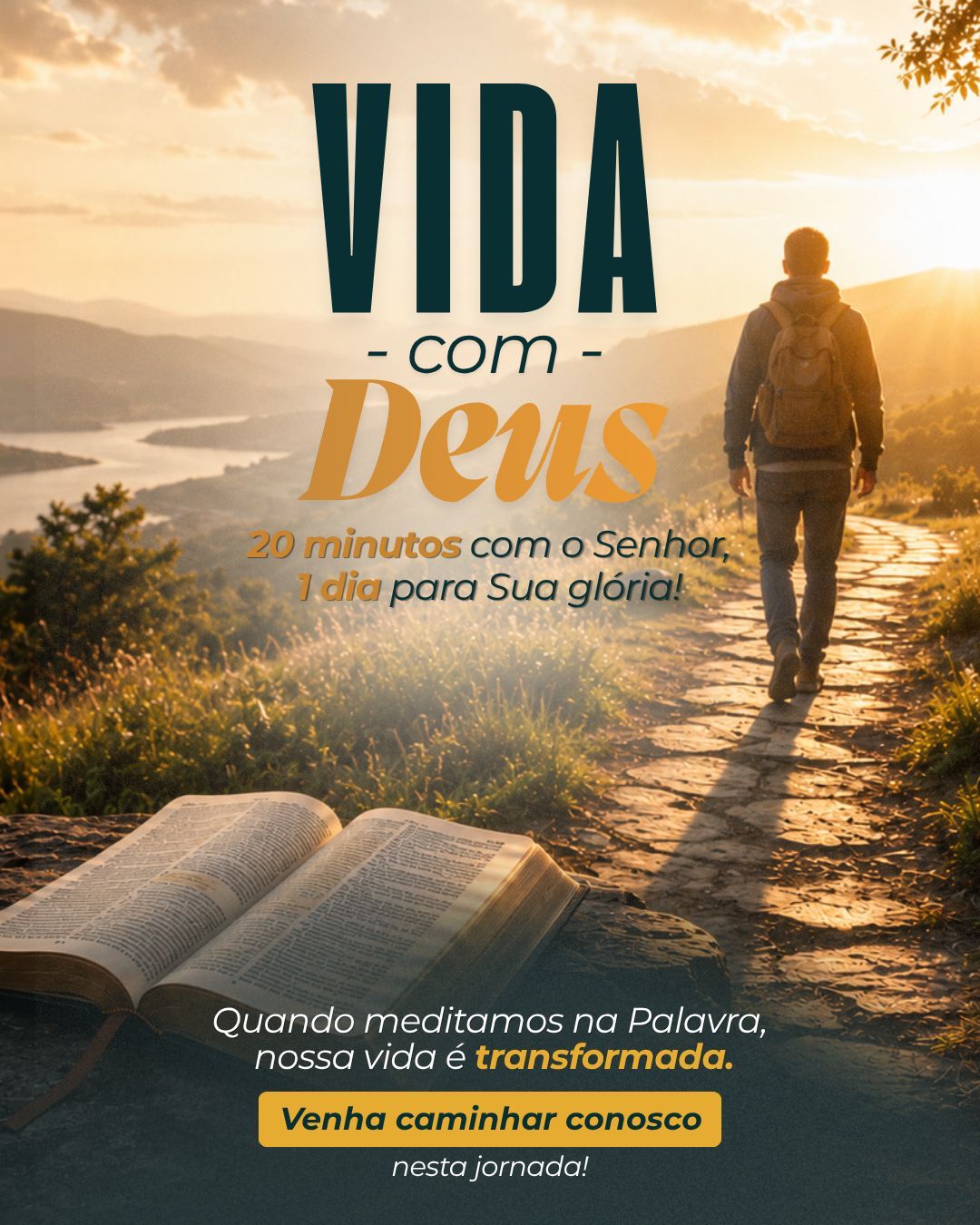 Arte oficial do projeto Vida com Deus: 20 minutos com o Senhor, 1 dia para Sua glória